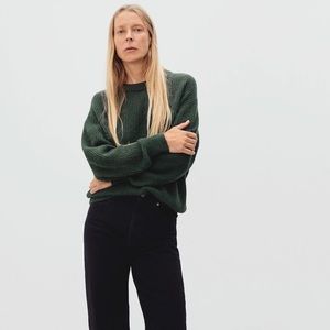 Everlane Alpaca Oversized Crew Spruce Green szS